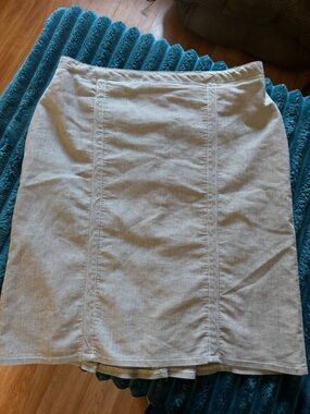 Essentials Cream Corduroy Pencil Skirt